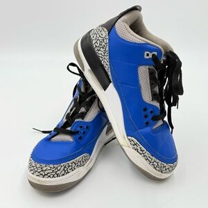 Air Jordan 3 Retro 'Varsity Royal Cement' Sneakers Size 7 (136064-010) 2020